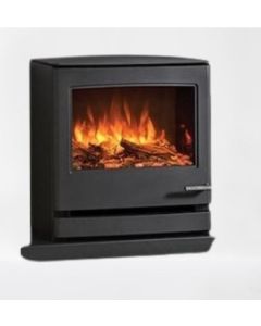 Gazco Yeoman CL8 Matt Black Electric Stove, Log Fuel Effect