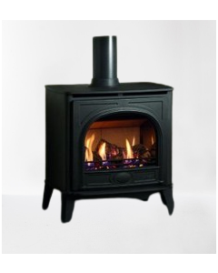 A Matt Black, authentic looking coal effect gas stove. Looks like a real coal fire. A traditional style stove.