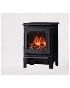 Gazco Marlborough2 Small Matt Black Electric Stove, Fuel Effect Logs